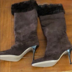 Women’s Salvatore Ferragamo Suede/mink Heel boots